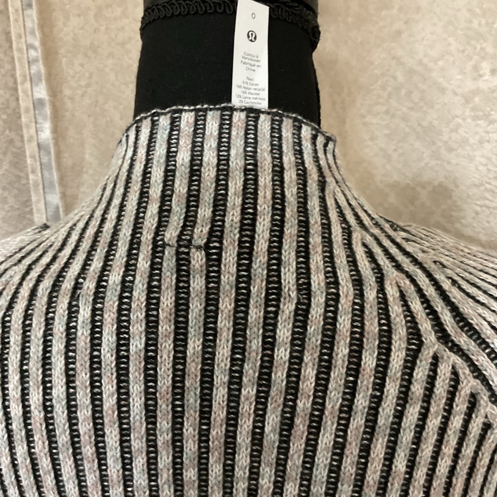 Lululemon Sweater Womens 0 Cotton Cashmere Blend Mock Neck Sweater gray Relaxed - Picture 7 of 15